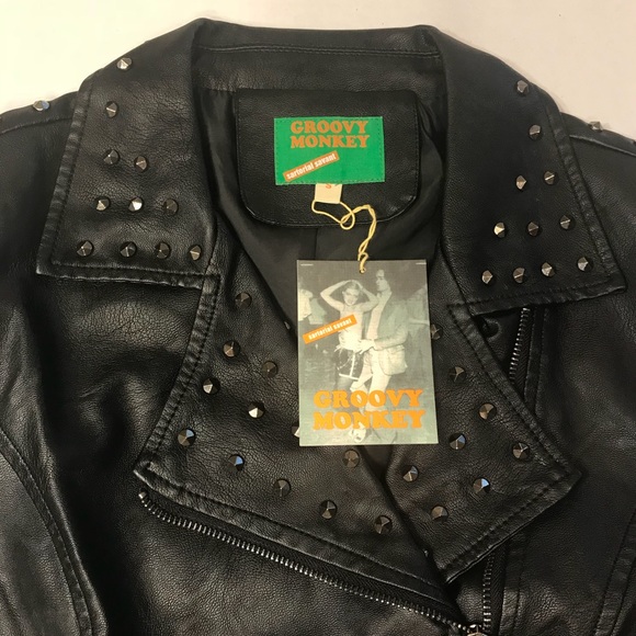 Max Studio Studded Faux-Leather Moto Jacket S - Picture 5 of 7